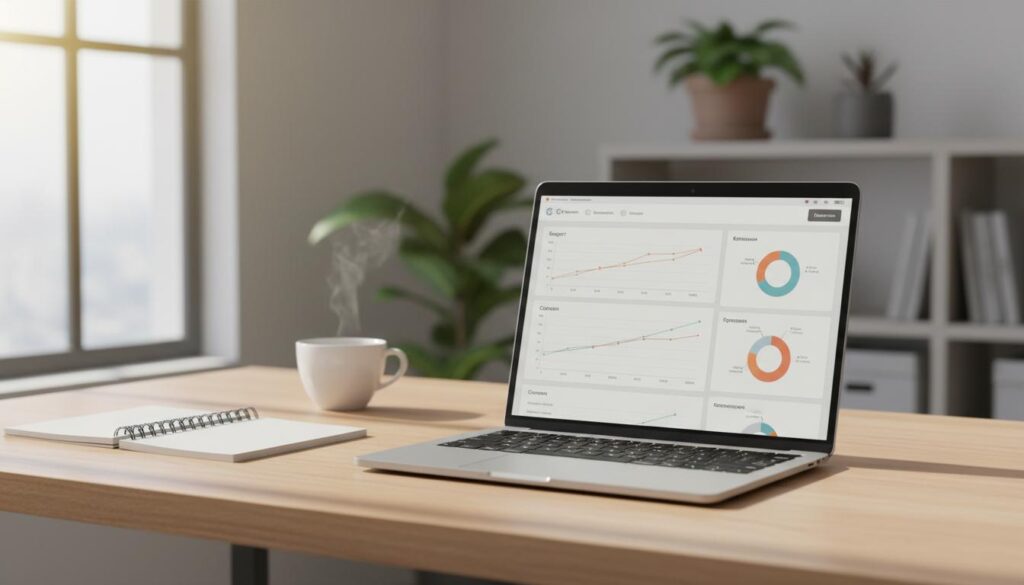 a laptop on the table